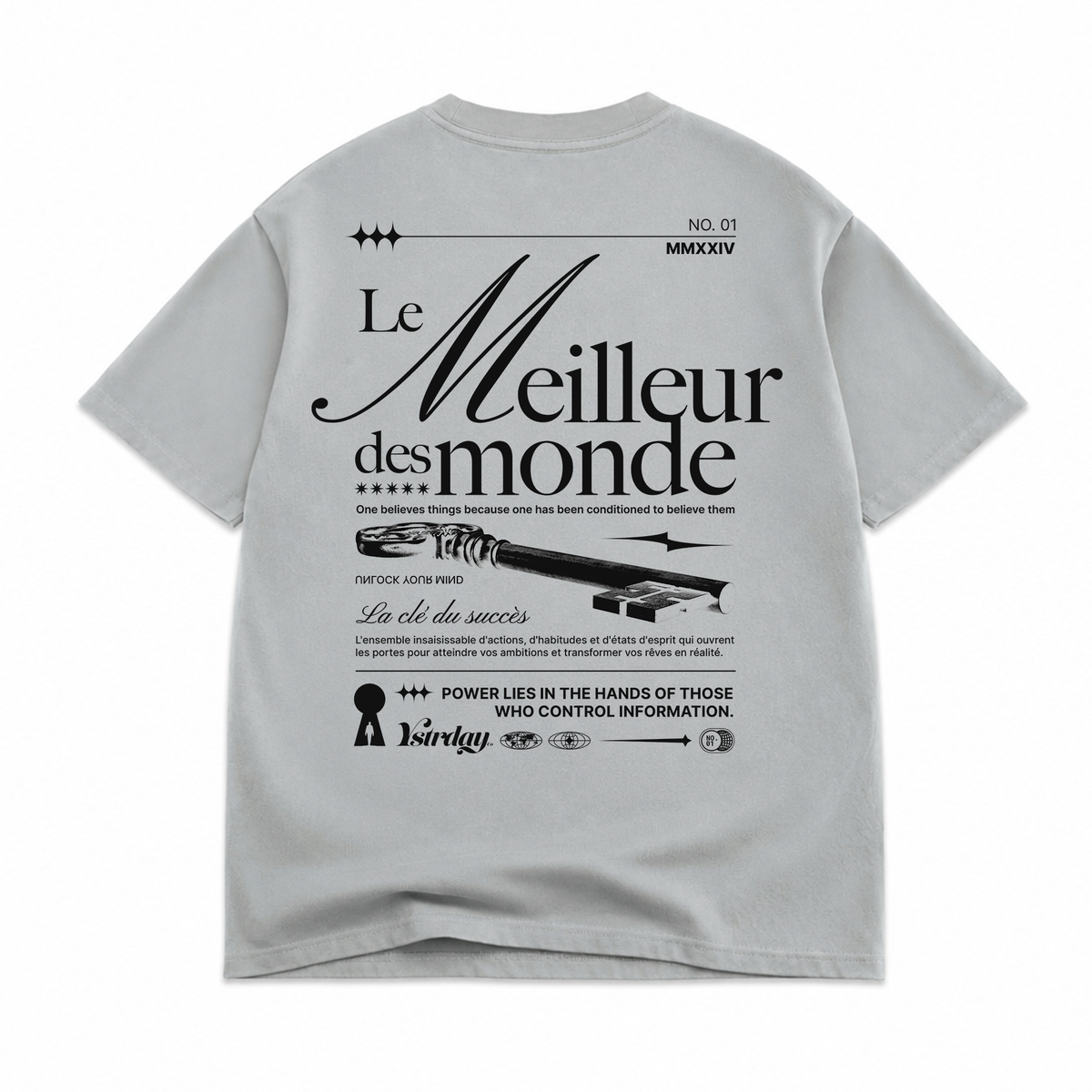 Keys Oversize Tee in Gray, back view
