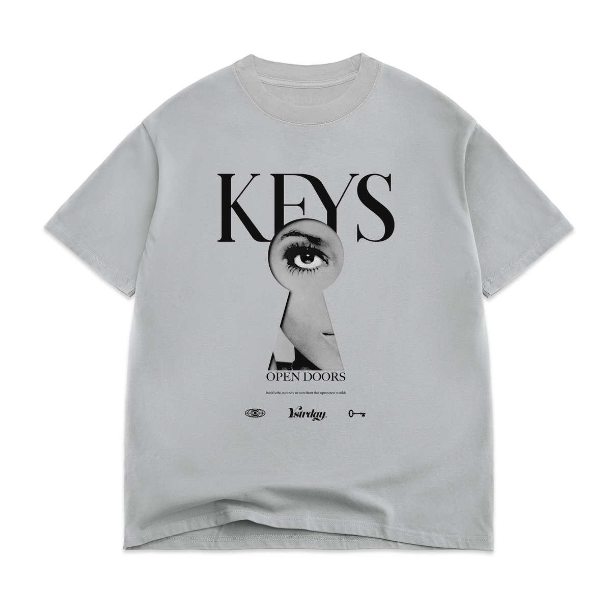 Keys Oversize Tee in Gray, front view