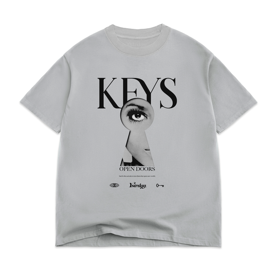 Keys Oversize Tee in Gray, front view