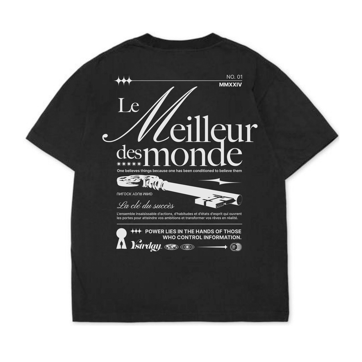 Keys Oversize Tee in Noir, back view