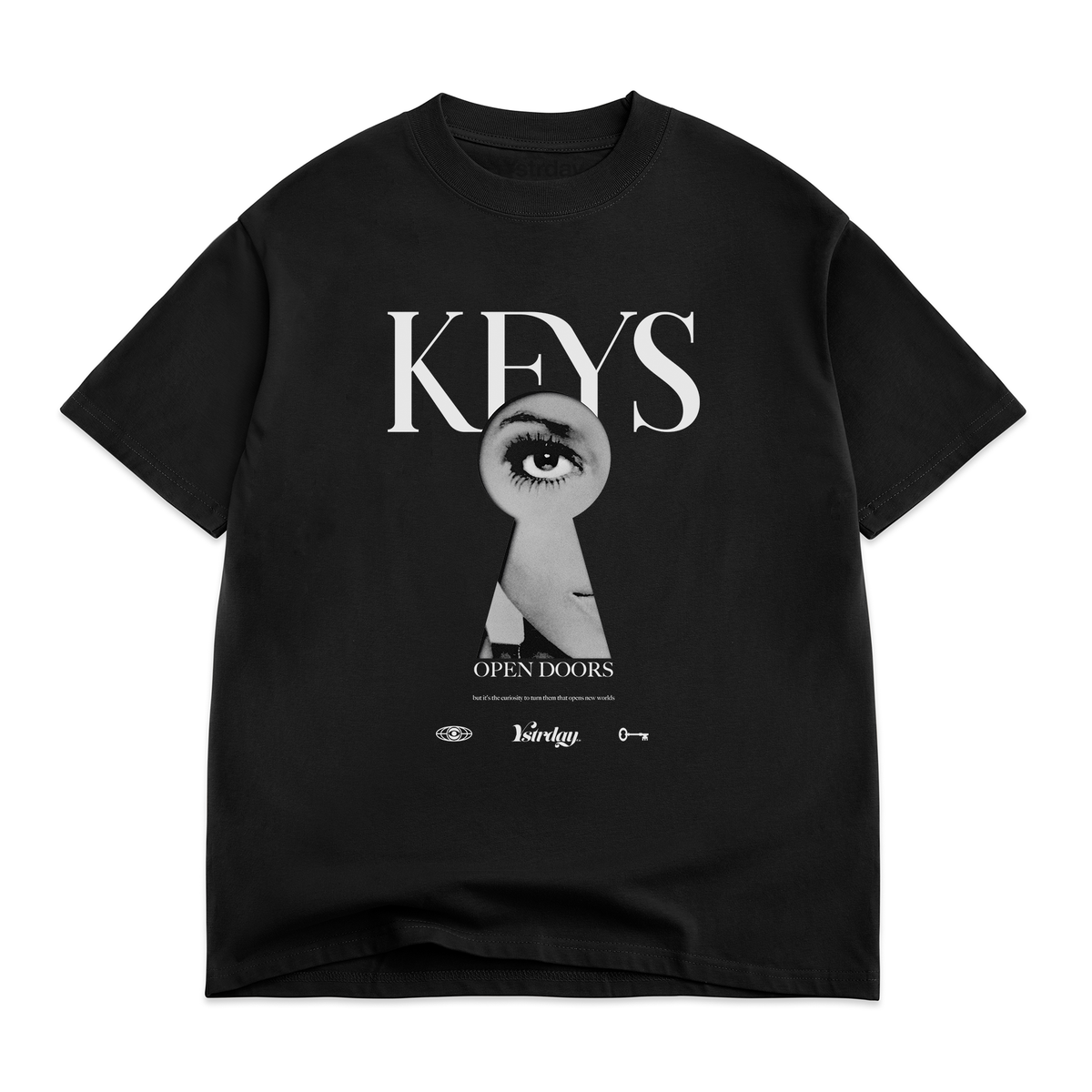 Keys Oversize Tee in Noir, front view